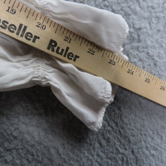 Savanna Jane Top Medium Embroidered Boho Long Sleeve Ruffles Blouse White - Picture 7 of 10